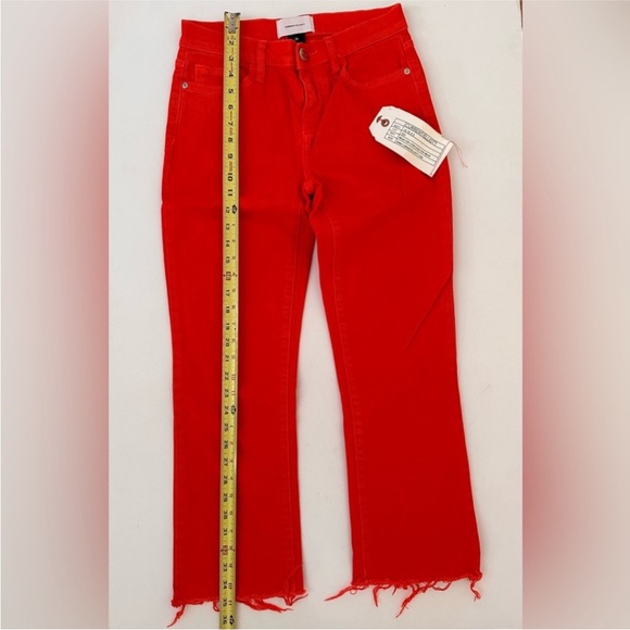 Current/Elliott "The Kick Jean" Fiery Red Cropped Ankle Jeans Women’s Size 26 - Picture 5 of 9